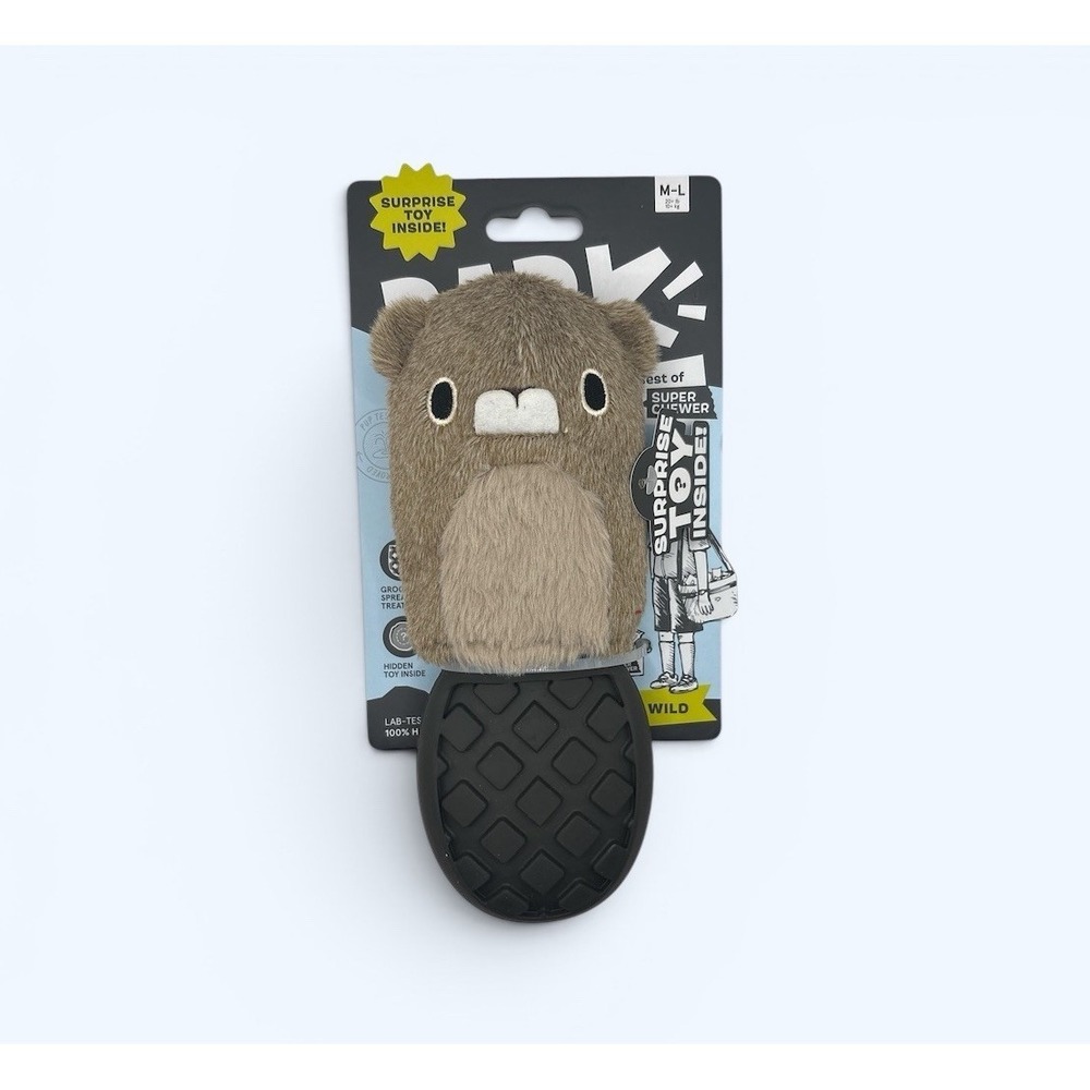 Bark box P.B. Beaver Dog Toy M/L RIP & REVEAL NEW!!